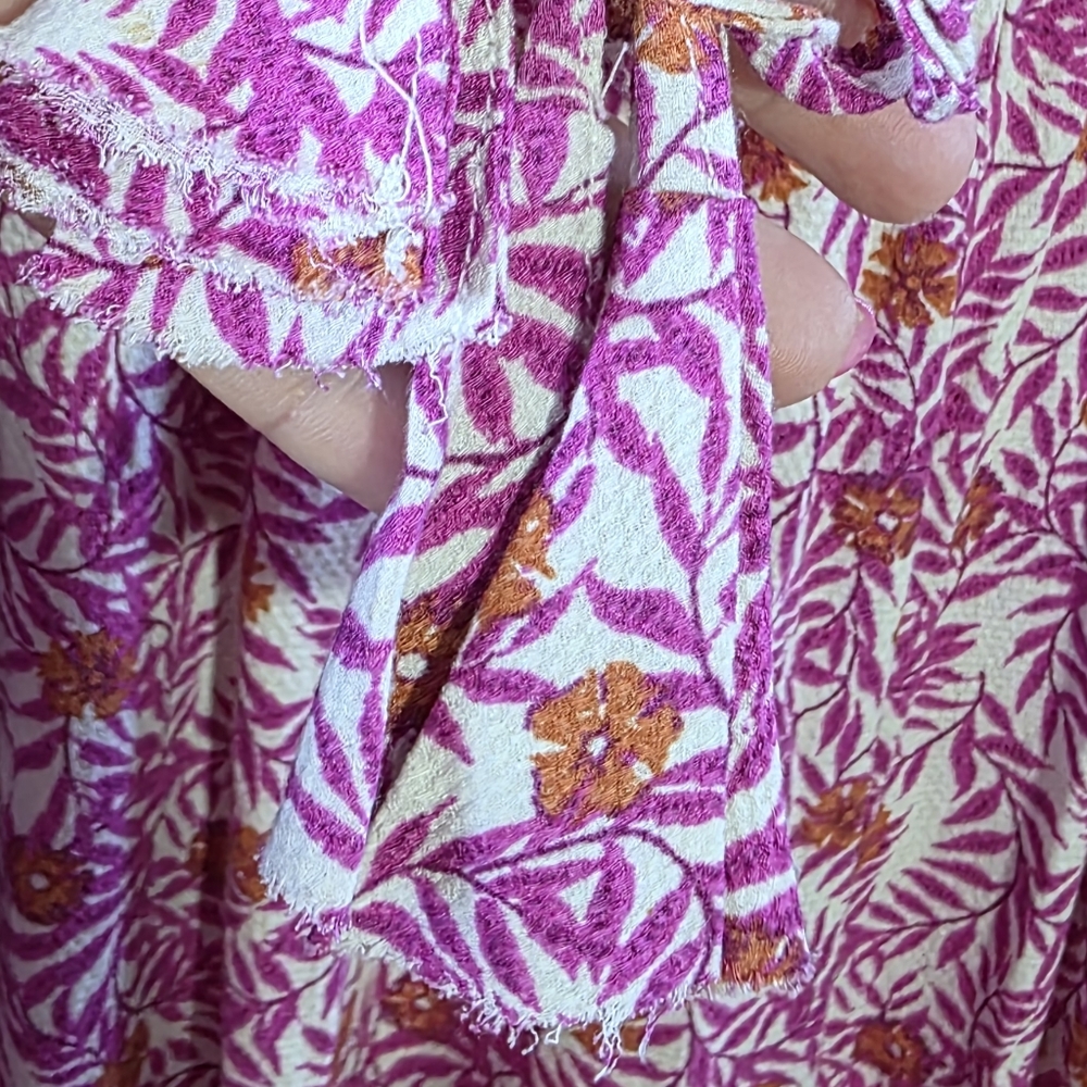 Anthropologie Pink Floral Boho Smocked Jogger Pants Flowy Sz Small - Picture 2 of 9